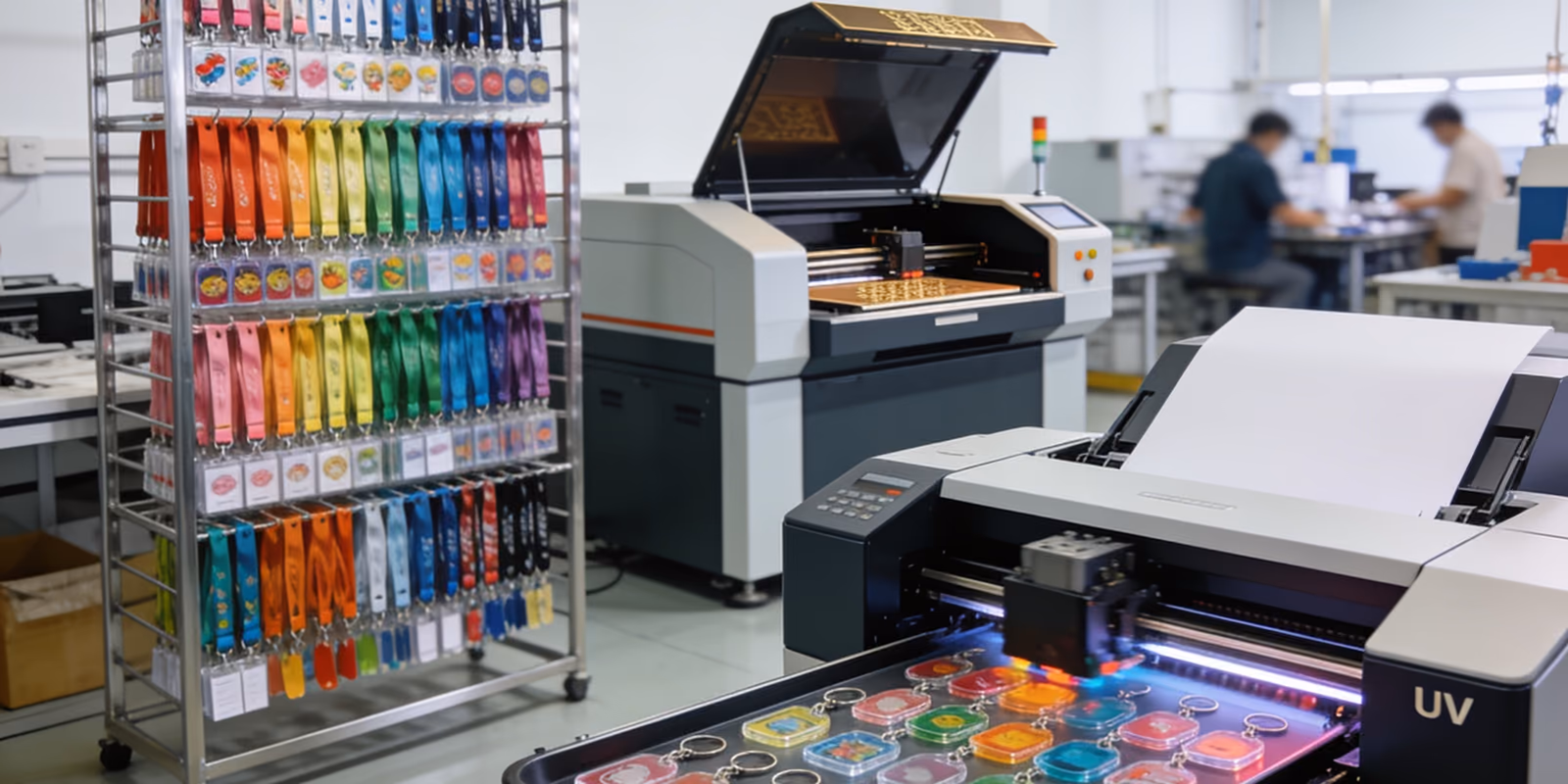 Ortex Industries manufacturing floor with in-house UV printing and laser engraving